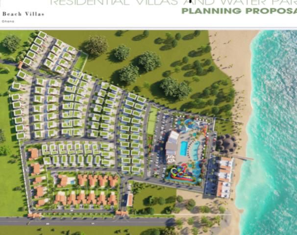Serviced beach land master plan with residential villas and waterpark